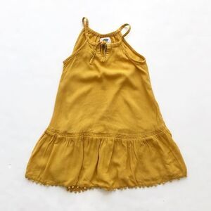 Old Navy mustard guazy drop waist dress EUC XS(5T)